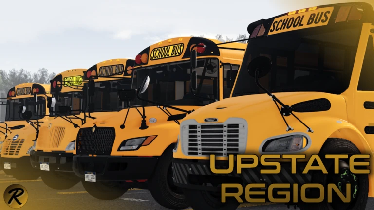 Regional School Bus Co official media showing a fleet of yellow school buses